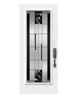 Steel Single Door Flush - Onyx Glass (22" x 64")