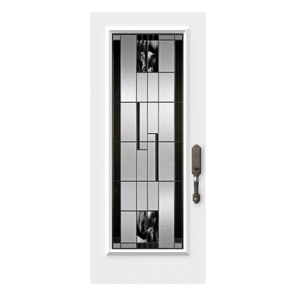 Steel Single Door Flush - Onyx Glass (22" x 64")