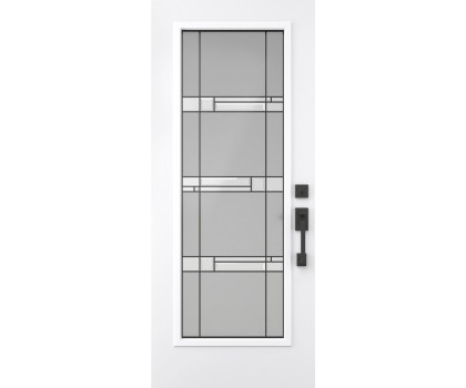Steel Single Door Flush - Prism Glass (22" x 64")