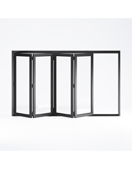Rail and Stile Bi-Folding Door - 4L (4 panels moving left). Available: 98-1/2" - 162-1/2" in Width and 36" - 110" in Height