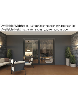 Amalfi 2 Panels - Vinyl Sliding Door - OR or LO with Robusto Screen (Included). Available : 95-1/4" - 140" in Width and up to 120" in Height