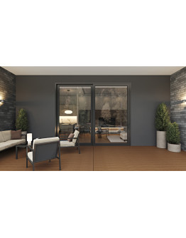 Amalfi 2 Panels - Vinyl Sliding Door - OR or LO with Robusto Screen (Included). Available : 95-1/4" - 140" in Width and up to 120" in Height