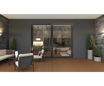Amalfi 2 Panels - Vinyl Sliding Door - OR or LO with Robusto Screen (Included). Available : 95-1/4" - 140" in Width and up to 120" in Height