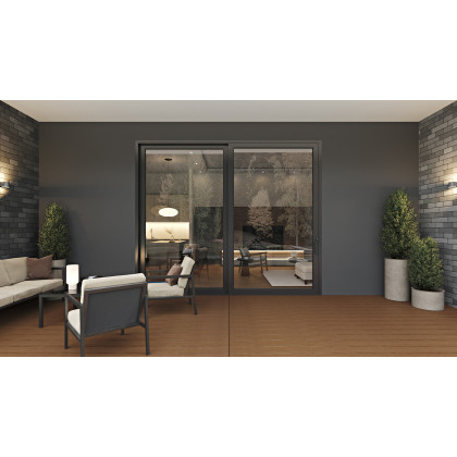 Amalfi 2 Panels - Vinyl Sliding Door - OR or LO with Robusto Screen (Included). Available : 95-1/4" - 140" in Width and up to 120" in Height