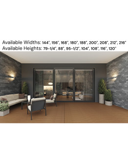 Amalfi 3 Panels - Vinyl Sliding Door - ORO or OLO with Robusto Screen (Included). Available : 144" - 216" in Width and up to 120" in Height