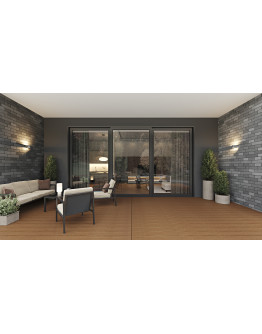 Amalfi 3 Panels - Vinyl Sliding Door - ORO or OLO with Robusto Screen (Included). Available : 144" - 216" in Width and up to 120" in Height