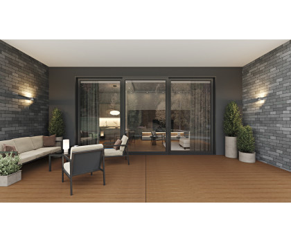 Amalfi 3 Panels - Vinyl Sliding Door - ORO or OLO with Robusto Screen (Included). Available : 144" - 216" in Width and up to 120" in Height