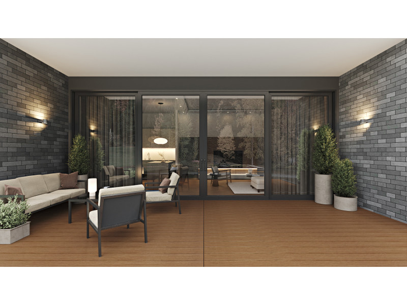 Amalfi 4 Panels - Vinyl Sliding Door - ORLO with Robusto Screen (Included). Available : 188" - 288" in Width and up to 120" in Height