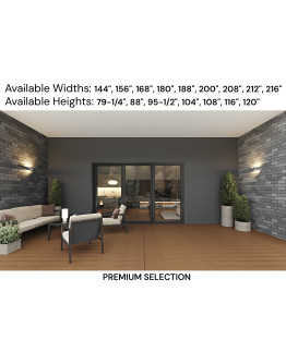 Aria 3 Panels - Vinyl Stacking Sliding Door - ORR or LLO. Available : 144" - 216" in Width and up to 120" in Height