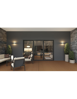 Capri 3 Panels - Vinyl Sliding Door - ORO or OLO / LOO or OOR with Sliding Screen (Included). Available: 89", 107", 143" in Width and up to 95-1/4" in Height