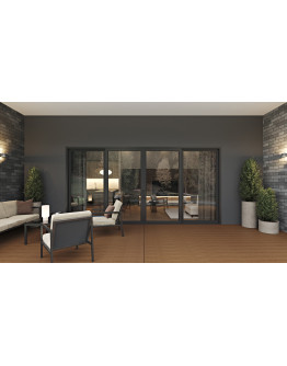 Capri 4 Panels - Vinyl Sliding Door - ORLO / LOOO or OOOR with Sliding Screen (Included). Available : 116-7/8", 140-7/8", 188-7/8" in Width and up to 95-1/4" in Height