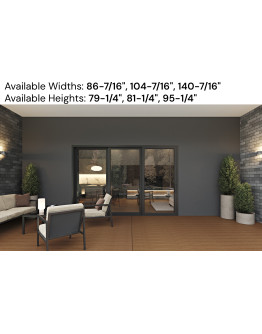 Rimini 3 Panels - Vinyl Stacking Sliding Door - ORR or LLO. Available : 86-7/16", 104-7/16", 140-7/16" in Width and up to 95-1/4" in Height