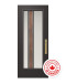 Steel Single Door Flush - Zen Walnut Glass (22" x 64")