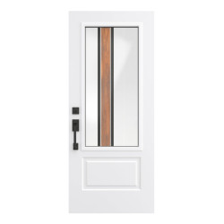Steel Single Door Orleans (2P) Style - Zen Walnut Glass (22" x 48")