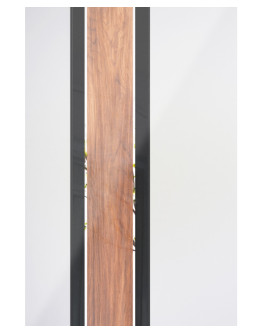 Steel Single Door Orleans (2P) Style - Zen Walnut Glass (22" x 48")